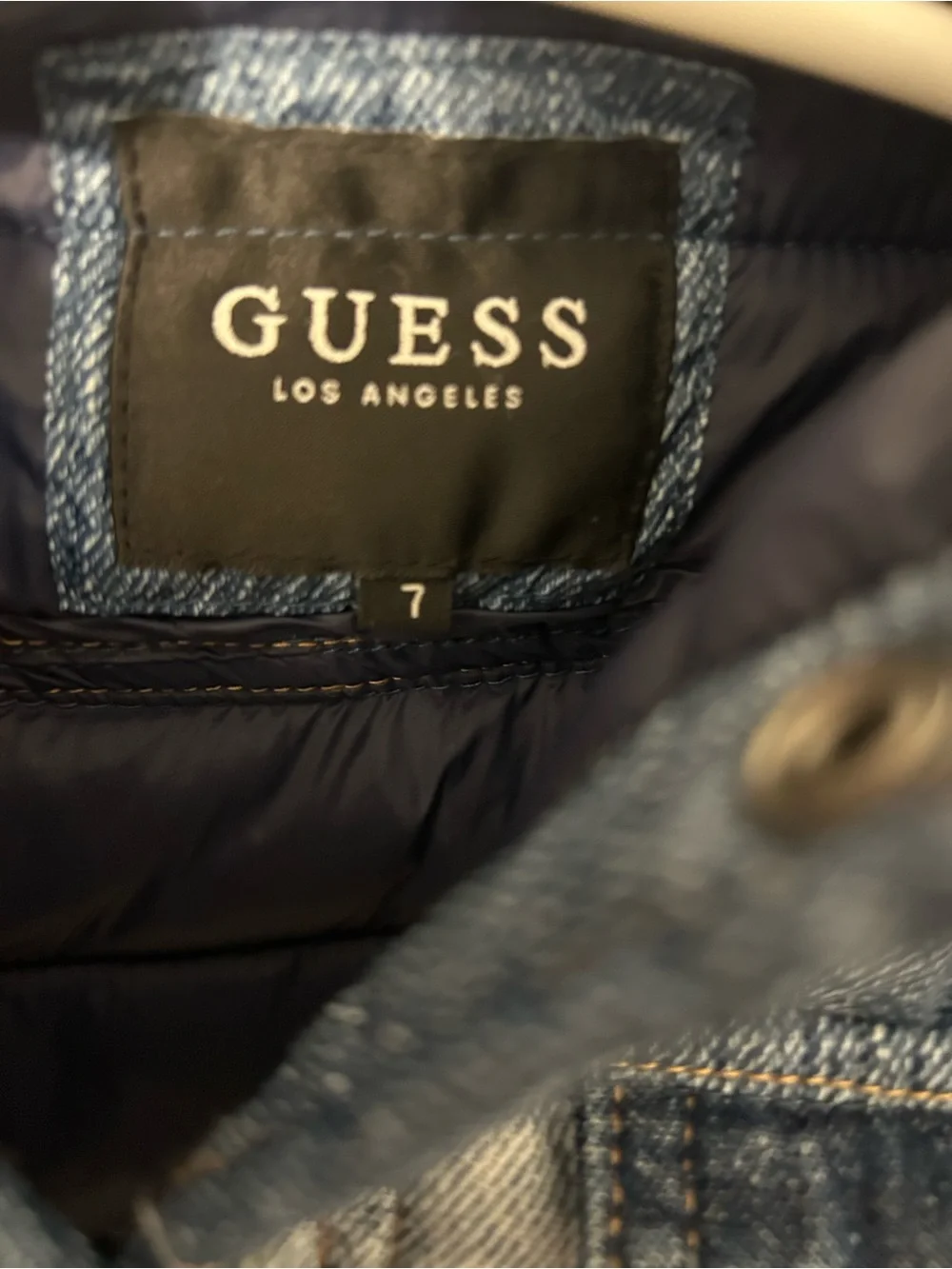 Guess Denim-Style Puffer Jacket for Kids 7 - Blue